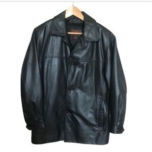 Danier Men's Black Leather Jacket Small